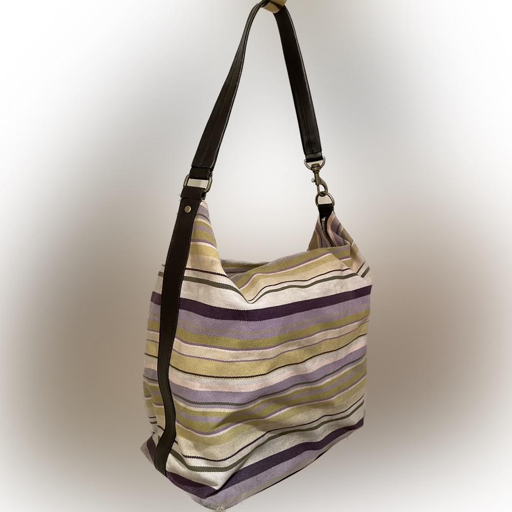 Ann Taylor cotton canvas bucket hobo style Shoulder Bag